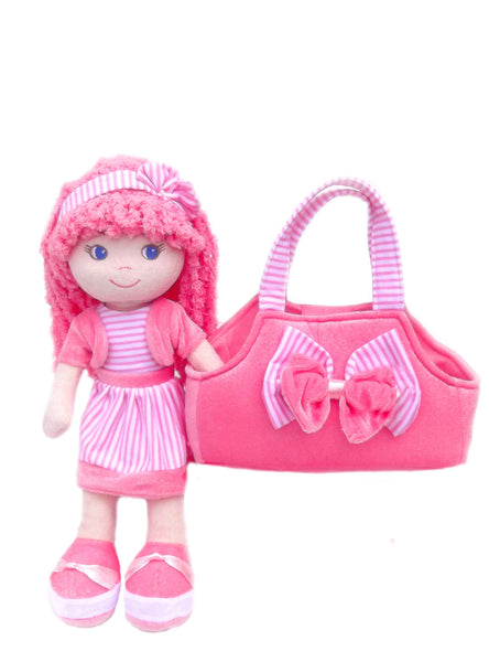 Leila Pink Dress up Doll with bag - sale!