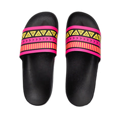 Women's Fashion Pink/yellow Hawaiian Slide Sandals- sale!