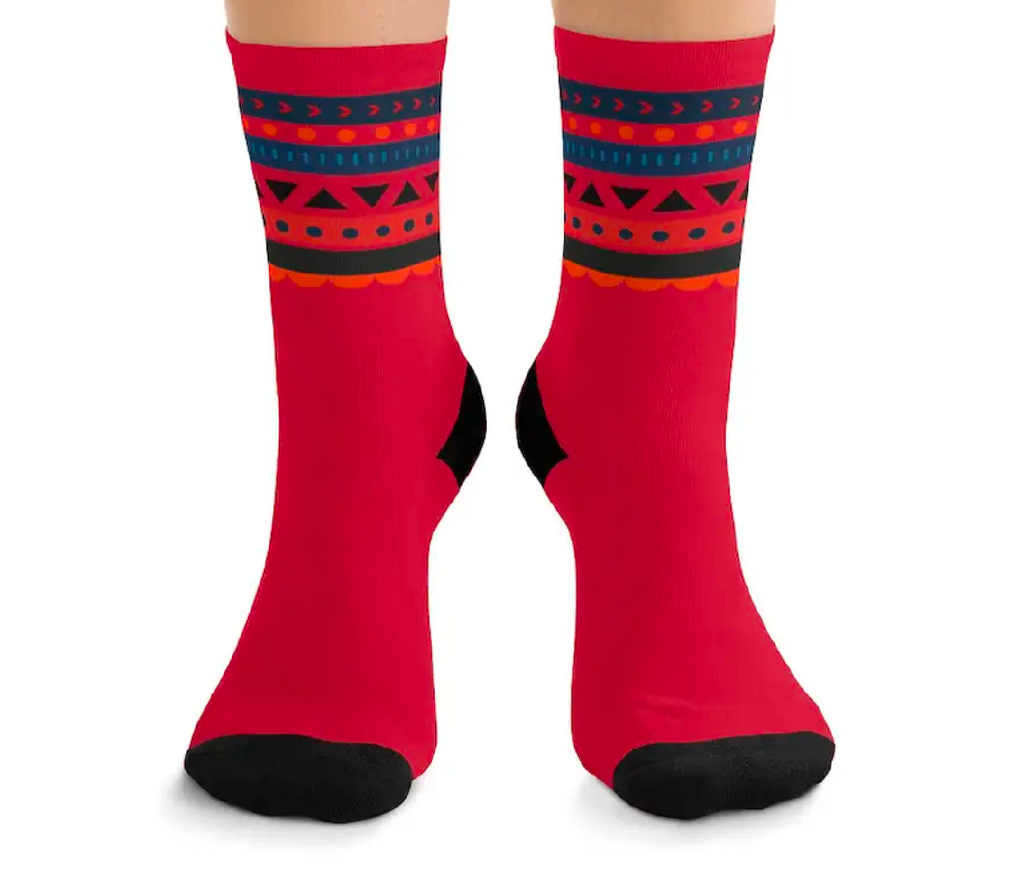 Fun Garnet Red Adult socks 2 pack