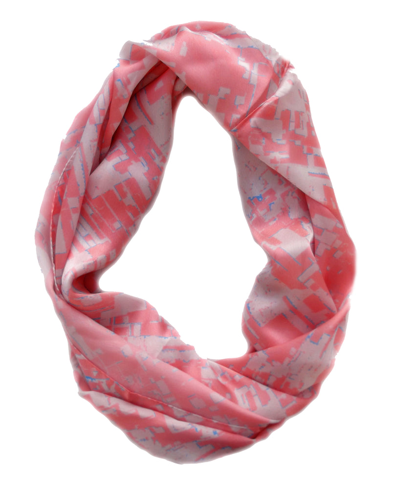 Coral Breeze Infinity Silk Scarf